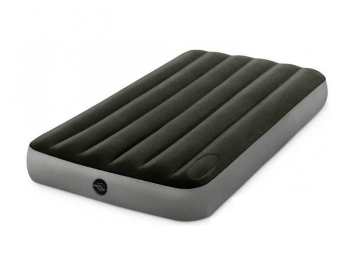 Надувной матрас для сна отдыха палатки плавания Intex Downy Airbed 64761 со встроенным механическим насосом - фото 1 - id-p215923030