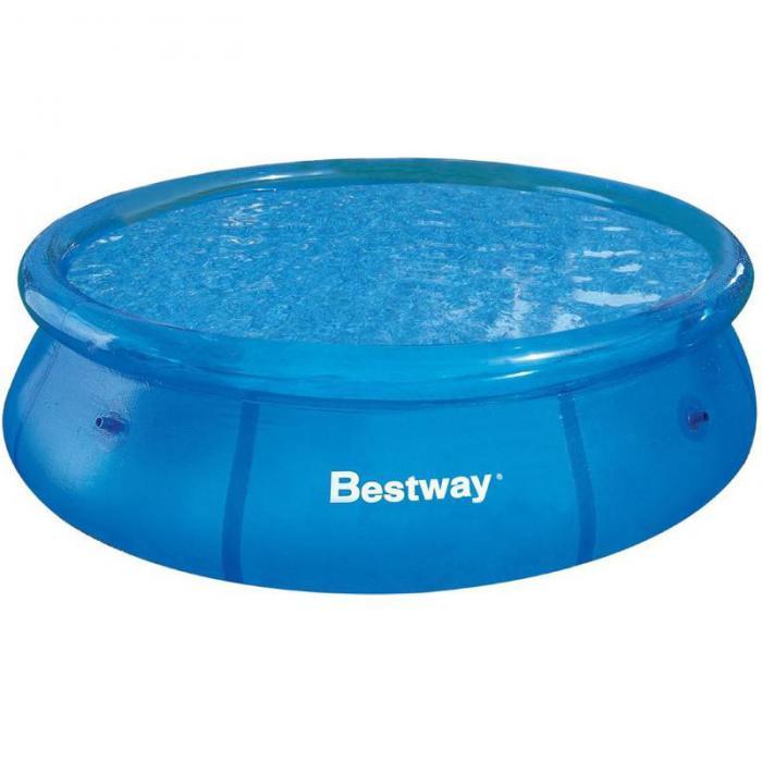 Детский надувной бассейн BestWay Fast Set 57266 круглый большой дачный с надувным бортом - фото 1 - id-p215920987