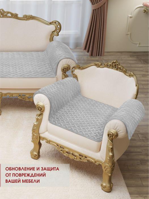 Накидки покрывала на диван и кресла дивандеки чехлы для мебели светло-серый - фото 4 - id-p215915658
