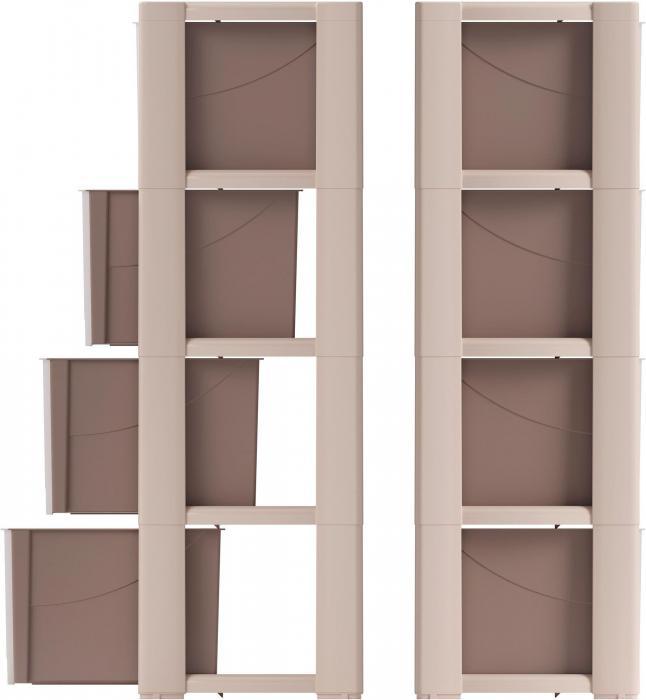 Комод пластиковый на 4 ящика узкий высокий для игрушек вещей ванной кухни АЛЬТЕРНАТИВА М7834 бежевый - фото 3 - id-p215921015