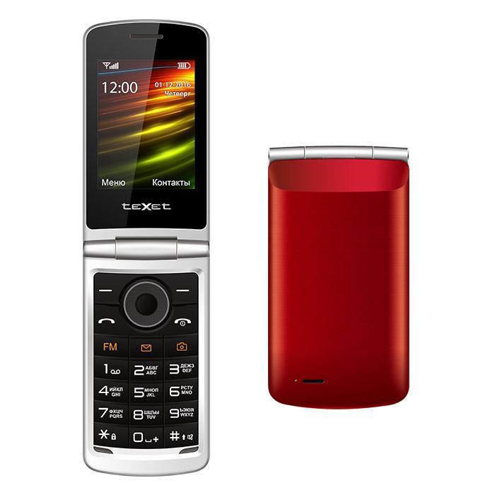 Кнопочный сотовый телефон teXet TM-404 красный раскладушка мобильный раскладной - фото 1 - id-p215925202