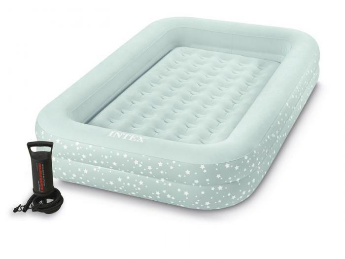 Детский надувной матрас кровать для сна отдыха Intex Travel 66810 туристический с насосом - фото 1 - id-p215923123