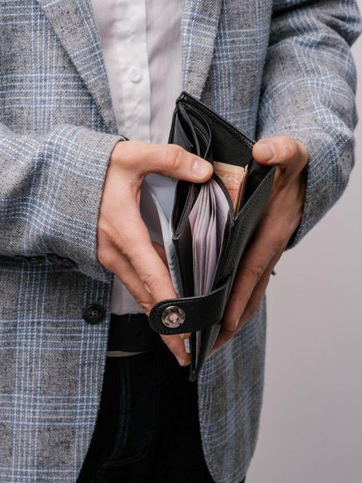 Кошелек портмоне мужской бумажник из экокожи черный для карт документов денег отделением монет и - фото 3 - id-p215915706