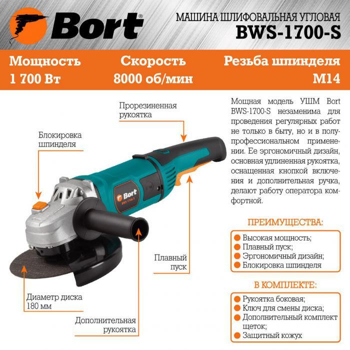 Углошлифмашина Bort BWS-1700-S электрическая болгарка - фото 9 - id-p215920002