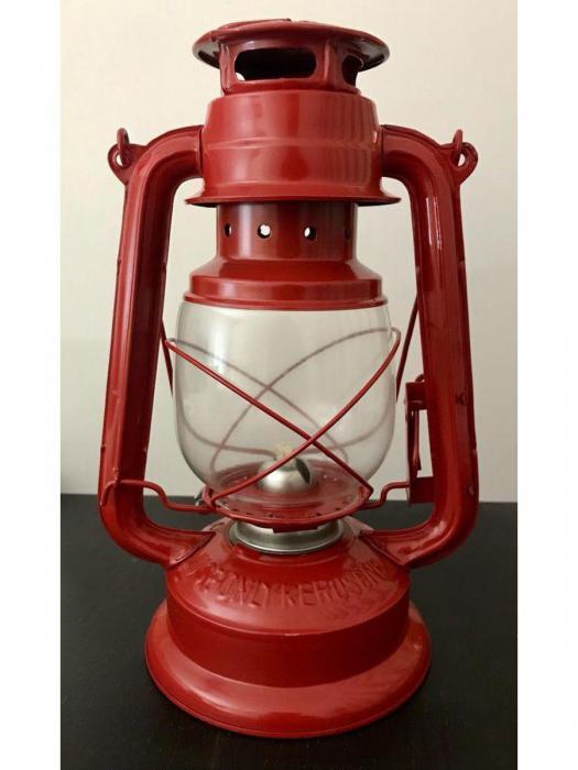 Лампа керосиновая со стеклом красная - фото 4 - id-p215914577