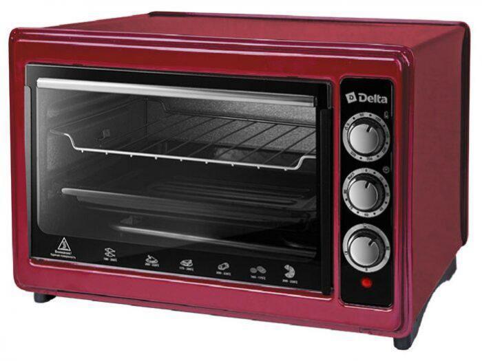 Настольная духовка мини печь электрическая DELTA сD-0123 красный жарочный шкаф для дачи выпечки хлеба - фото 2 - id-p215917979