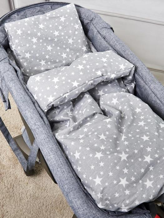 Комплект в коляску постельное белье для новорожденных VS22 детский матрас подушка одеяло - фото 1 - id-p215915793