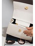 Клатч женский вечерний белый летний мини сумка через плечо сумочка маленькая для телефона, фото 8