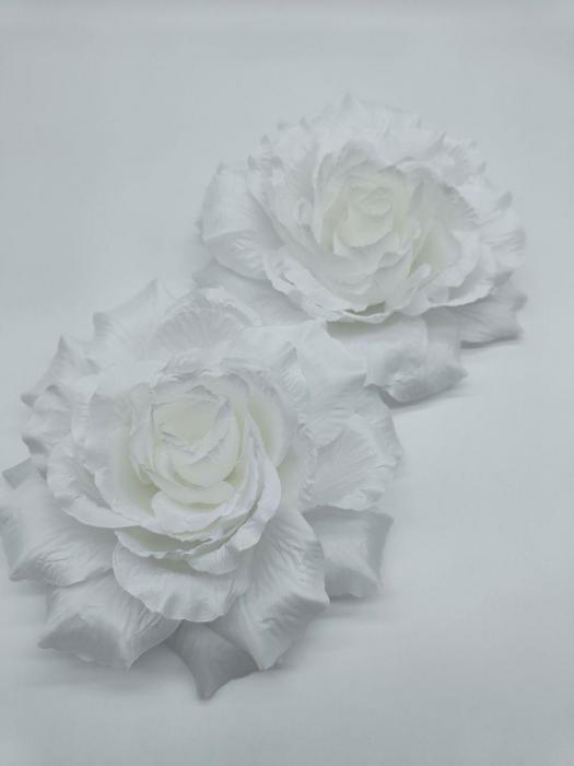 Брошь цветок из ткани большая Брошка женская тканевая крупная белая роза - фото 10 - id-p215913335