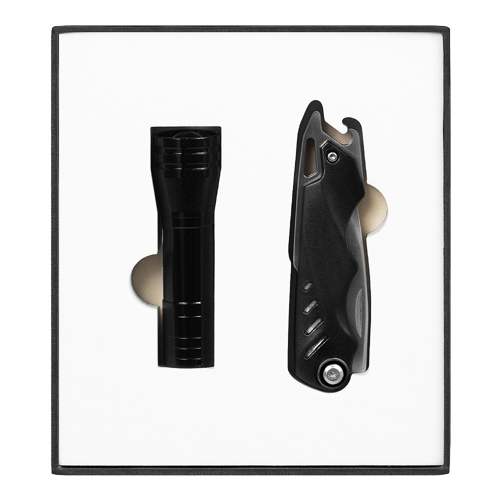Оптом Набор подарочный Solution Superior Duo (фонарик Tools Luma, нож складной Tools Impression) - фото 1 - id-p215942025