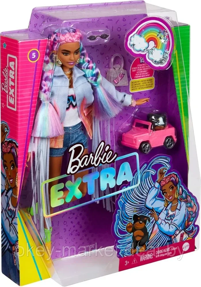 Кукла Barbie Экстра c радужными волосами GRN29 - фото 10 - id-p146598114