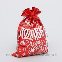 Мешочек подарочный парча «Подарок от Деда Мороза», 16 × 24 см +/- 1.5 см