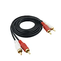 Кабель 2x RCA - 2x RCA, папа-папа, 5 метров, черный 555221