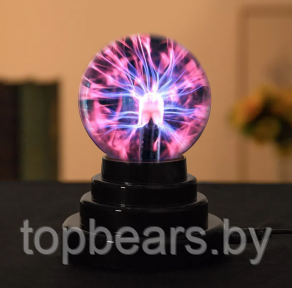 Плазменный шар Plasma light декоративная лампа Тесла, 8 см. / Магический ночник с молниями - фото 1 - id-p215963742