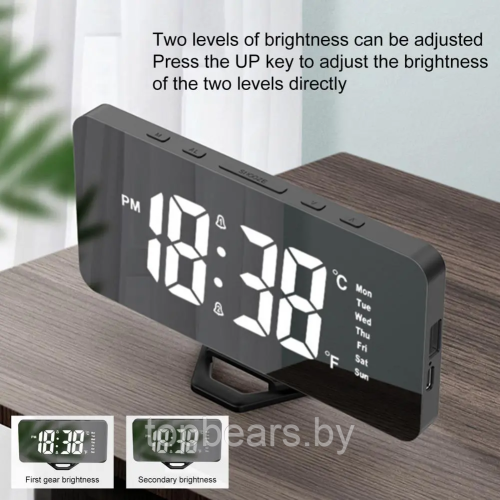 Настольные часы будильник электронные LED digital clock (USB, будильник, календарь, датчик температуры, - фото 5 - id-p215963746