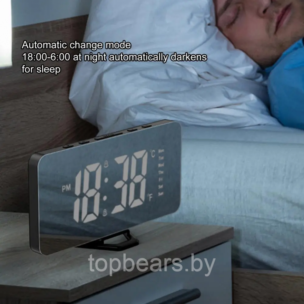 Настольные часы будильник электронные LED digital clock (USB, будильник, календарь, датчик температуры, - фото 4 - id-p215963746