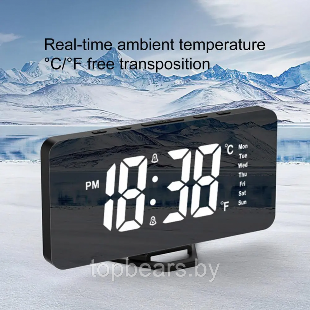 Настольные часы будильник электронные LED digital clock (USB, будильник, календарь, датчик температуры, - фото 2 - id-p215963746