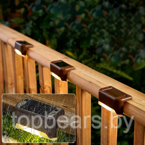 Комплект светодиодных светильников с датчиком света на солнечной батарее для лестниц, ступенек, ограждений (4 - фото 1 - id-p215963754