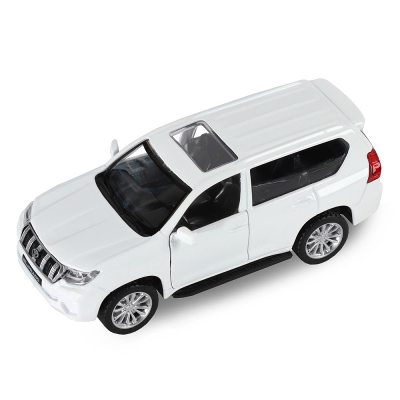 Машина АВТОПАНОРАМА Land Cruiser Prado, белый, 1/42, инерция, откр. двери, в/к 17,5*12,5*6,5 см