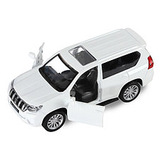 Машина АВТОПАНОРАМА Land Cruiser Prado, белый, 1/42, инерция, откр. двери, в/к 17,5*12,5*6,5 см, фото 2