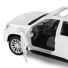 Машина АВТОПАНОРАМА Land Cruiser Prado, белый, 1/42, инерция, откр. двери, в/к 17,5*12,5*6,5 см, фото 2