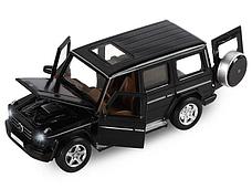 Машина АВТОПАНОРАМА Mercedes-Benz G350d, черный, 1/32, свет, звук, инерция, в/к 18*9*13,5 см, фото 3