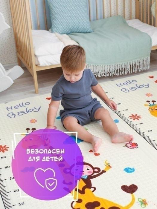 Развивающий детский коврик складной игровой большой 180x200 цветной двусторонний VS28 для ползания на пол - фото 5 - id-p215915848