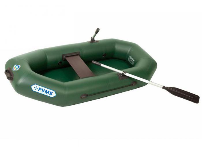 Надувная лодка ПВХ с веслами Румб 200 ВУ зеленая одноместная гребная весельная для рыбалки сплава - фото 1 - id-p215917953