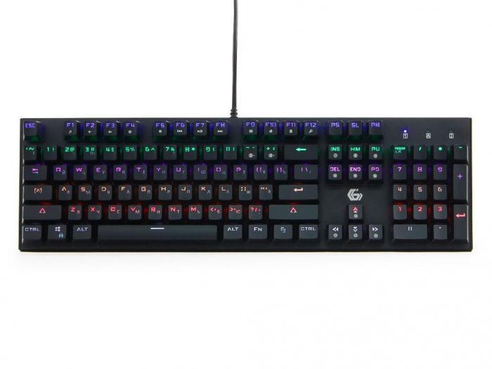 Геймерская клавиатура с подсветкой Gembird KB-G550L черная механическая игровая проводная USB для компьютера - фото 1 - id-p215922157