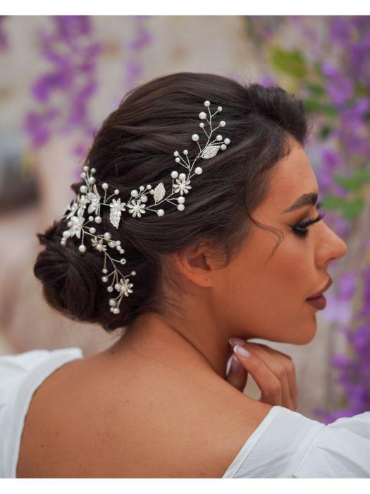 Диадема для невесты свадебная женская на голову веточка корона тиара украшение для волос - фото 5 - id-p215913314