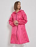 Женский дождевик на молнии с капюшоном розовый плотный яркий непромокаемый плащ для взрослых от дождя, фото 10