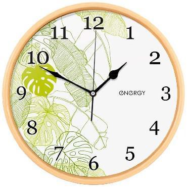 Настенные круглые часы стрелки кварцевые ENERGY ЕС-108 интерьерные оригинальные для кухни дома - фото 1 - id-p215924423
