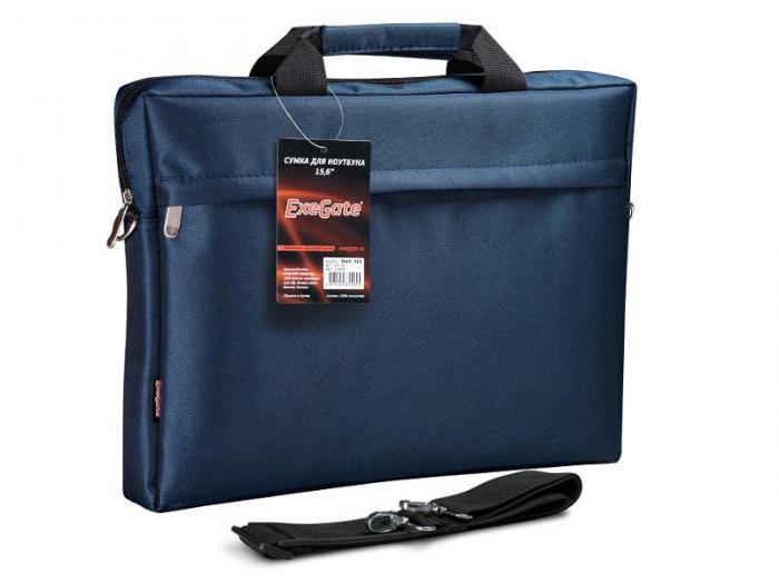 Сумка-чехол кейс для ноутбука 15.6 ExeGate Start S15 синяя с плечевым ремнем мужская деловая документов - фото 1 - id-p215925447