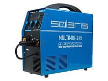 Полуавтомат сварочный Solaris MULTIMIG-245 (230В, MIG/FLUX/MMA/TIG, евроразъем, горелка 3 м, смена полярности,