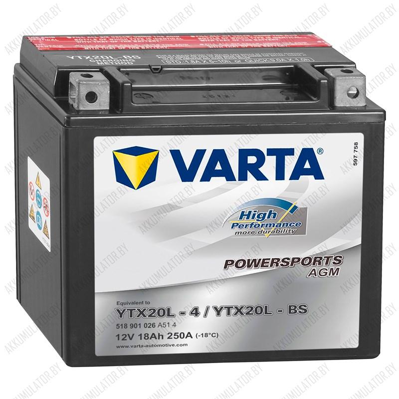 Varta Powersports AGM YTX20L-4