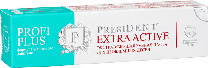 Зубная паста PresiDENT Profi Plus Extra Active, 30 г - фото 1 - id-p215979524