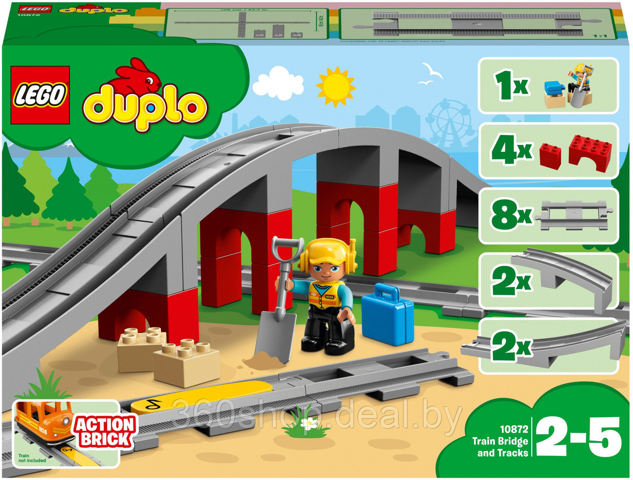 Конструктор LEGO Duplo 10872 Железнодорожный мост - фото 1 - id-p213180636