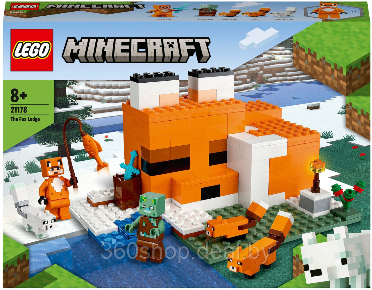 Конструктор LEGO Minecraft 21178 Лисья хижина - фото 1 - id-p213180653