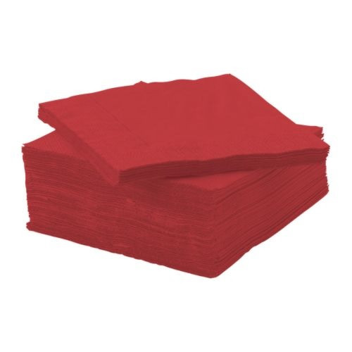 IKEA/ ФАНТАСТИСК салфетка бумажная, 24x24 см, красный 50шт