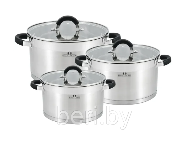 BC-2104 Набор кастрюль Bella Cucina, 3 штуки, набор посуды - фото 1 - id-p215979930