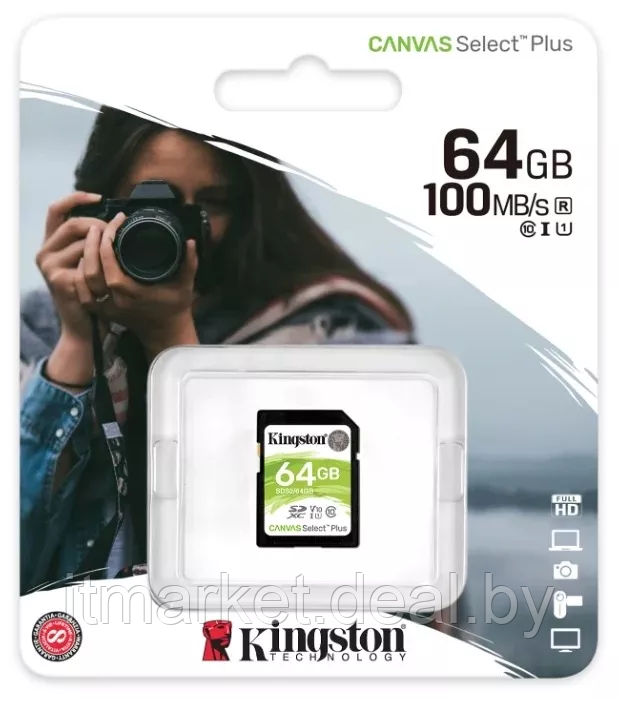 Карта памяти 64Gb Kingston Canvas Select Plus (SDS2/64GB) - фото 3 - id-p215979843