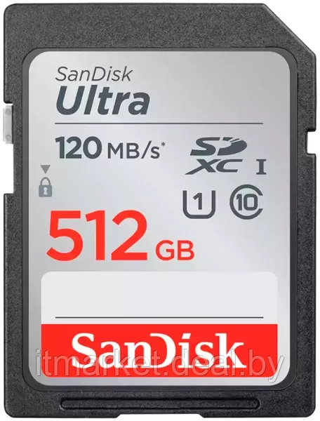 Карта памяти 512Gb Sandisk Ultra SDXC (SDSDUNC-512G-GN6IN) - фото 1 - id-p215979856