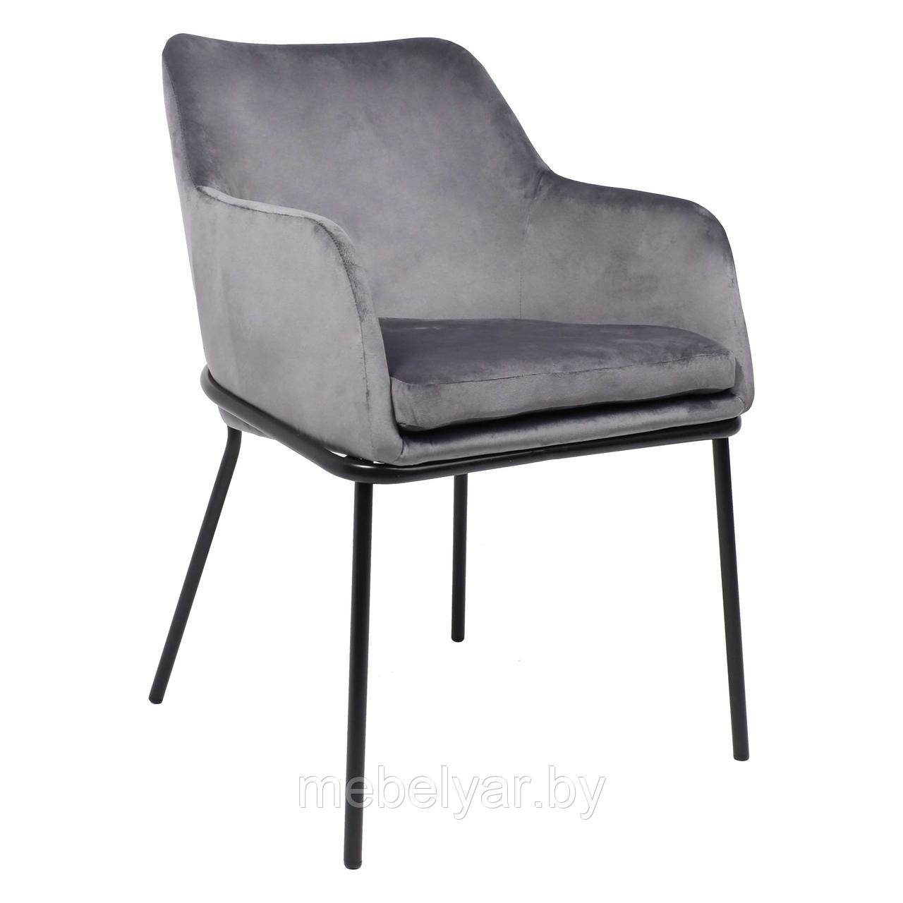 Кресло AV 318, темно-серый бархат H-15/черный AksHome - фото 1 - id-p215988983
