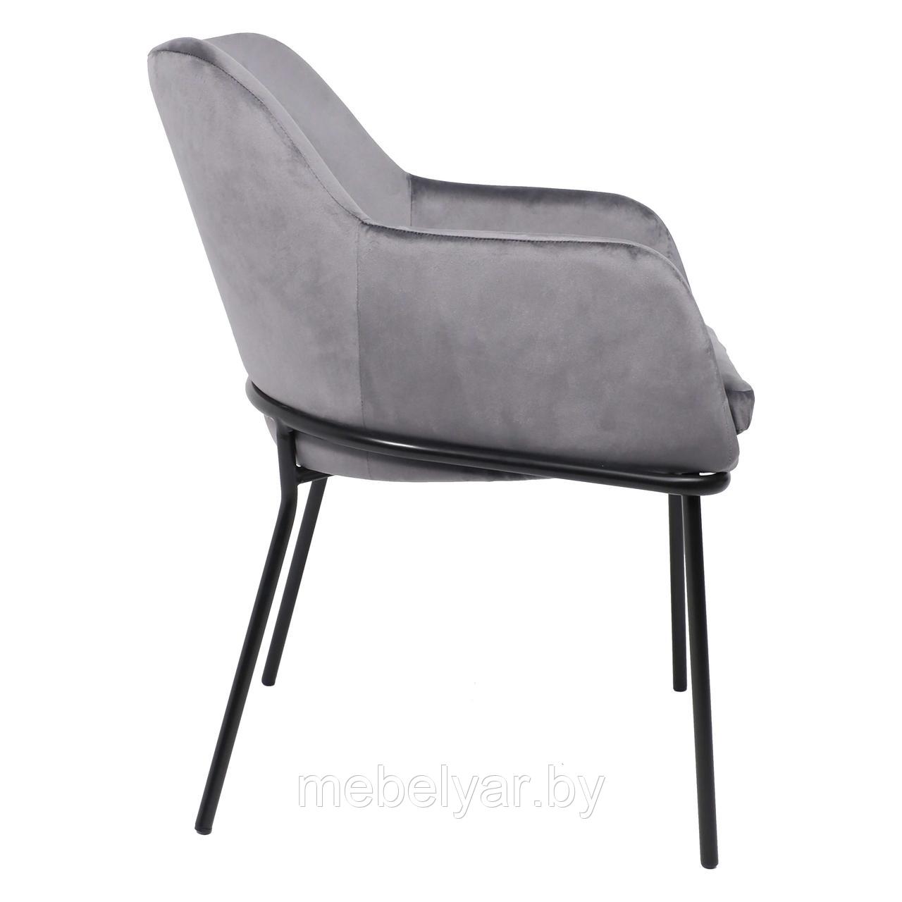 Кресло AV 318, темно-серый бархат H-15/черный AksHome - фото 3 - id-p215988983