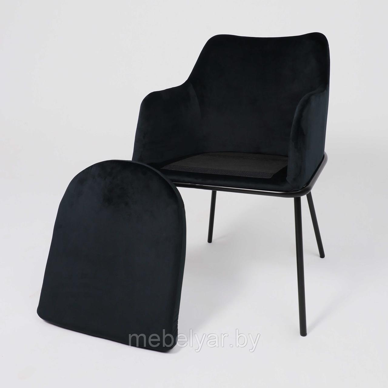 Кресло AV 318, черный бархат H-75/черный AksHome - фото 5 - id-p215989174