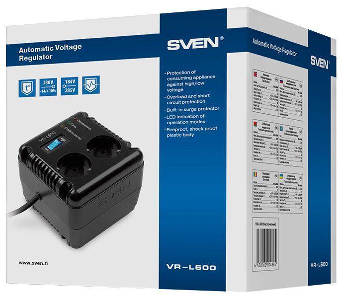 Однофазный стабилизатор напряжения SVEN VR-L600 - фото 2 - id-p215924368