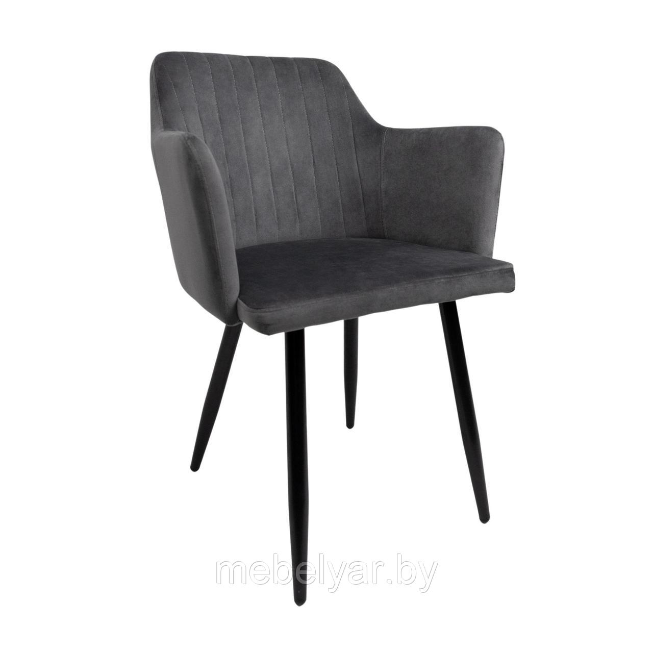 Кресло BRIT, серый велюр HLR-21/черный AksHome - фото 1 - id-p215989455