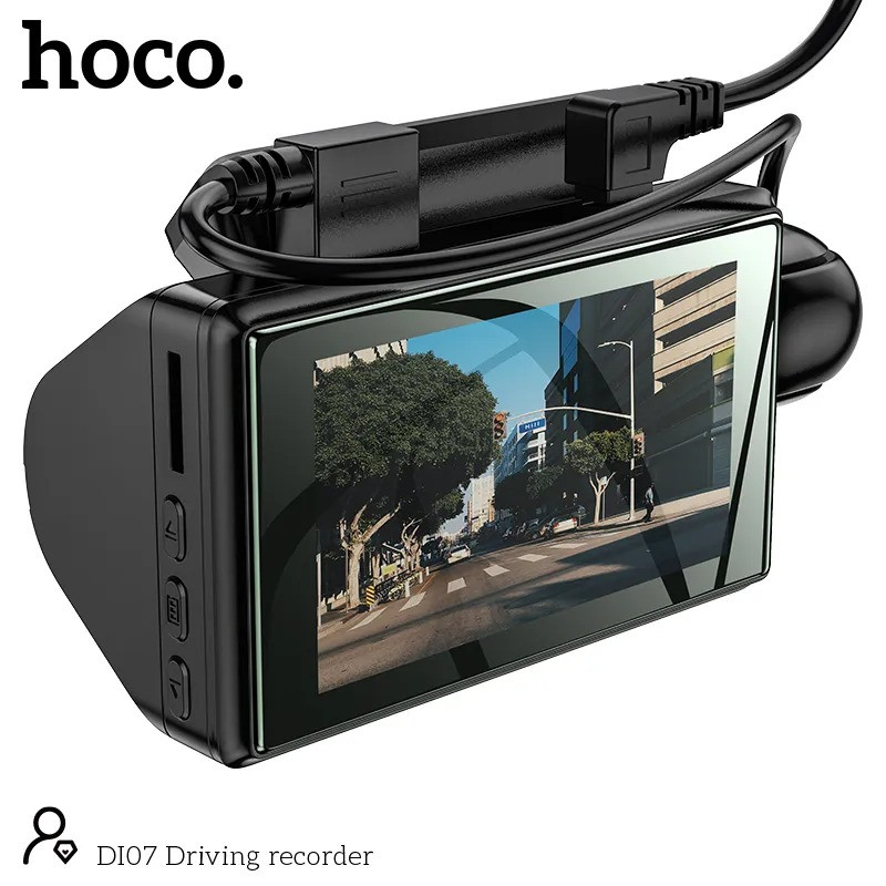 Видеорегистратор автомобильный Hoco DI07 2 камеры HD съемка, обзор 360 градусов, режим парковки - фото 6 - id-p215989952