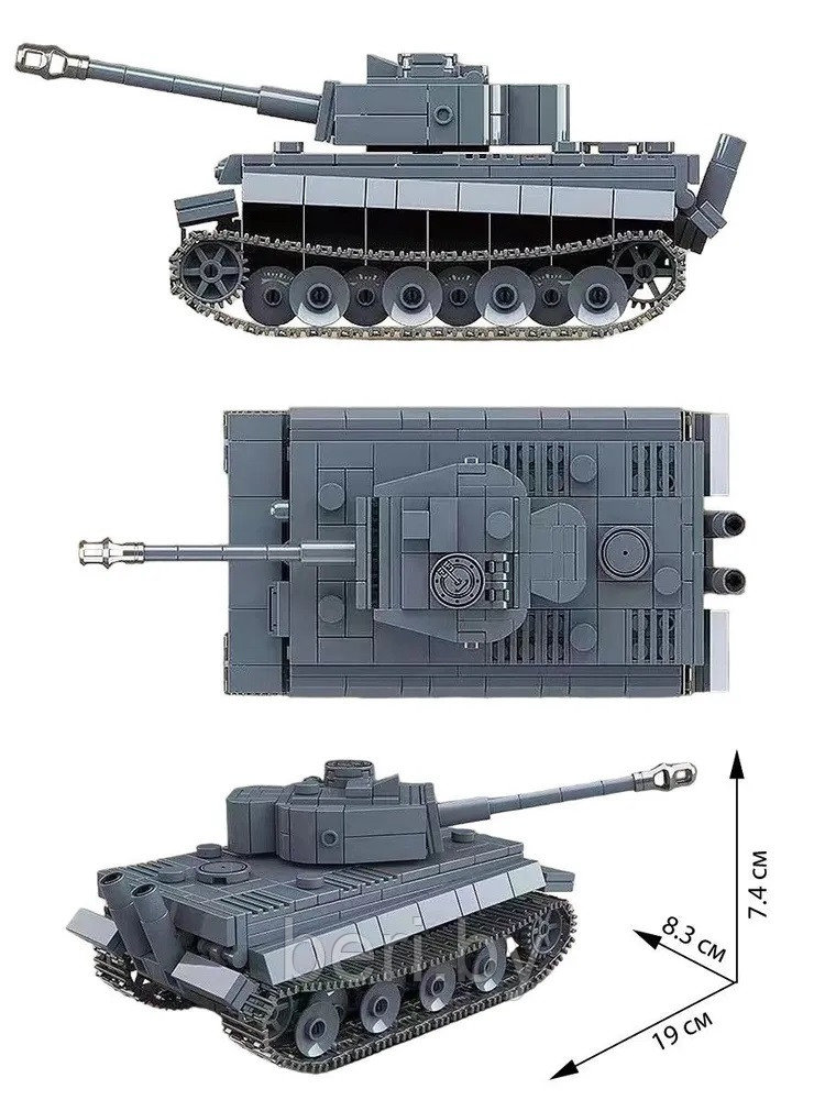 100242 Конструктор Quan guan Германский тяжелый танк Tiger, 503 детали, аналог LEGO - фото 3 - id-p215989786