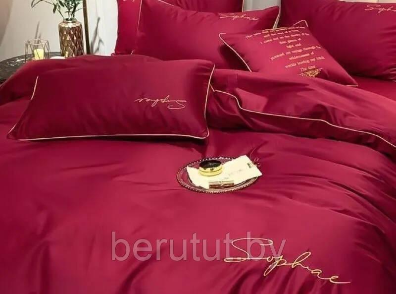 Комплект постельного белья Евро MENCY ЖАТКА Красный - фото 3 - id-p215989939